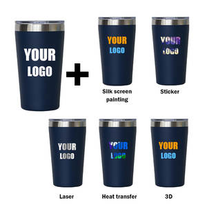 Gobelet isotherme de haute qualité avec logo personnalisé, 16 oz, double paroi, tasse à café isolée, gobelet de voyage en acier inoxydable - Product Image 3