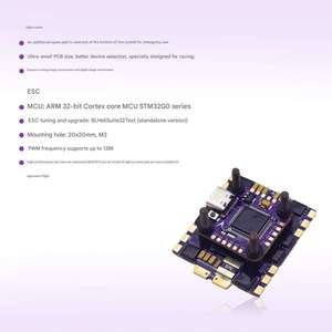 Nuevo MATEKSYS Raptor 5 Flight Stack - Controlador de Vuelo F760A con ESC de 60A (BL32-bit) de Plástico para Micro Drones de Carreras - Product Image 6