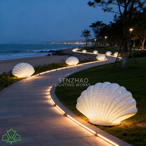 Senzhao Outdoor Waterproof LED Seashell Landscape <b>Light</b> Large Decorative <b>Shell</b> Lamp for Seaside Park Beach Pathway Villa Garden - Product Image 2
