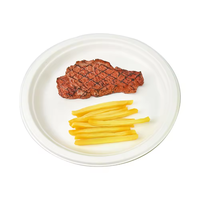 Assiette en papier jetable 5/7/9/10 pouces Assiette à gâteau épaisse Pulpe de canne à sucre Biodégradable Pique-nique Barbecue Assiette en pulpe blanche Bagasse