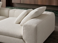 Ensemble de canapés en polaire de style minimaliste italien, base en acier inoxydable, matelassage vertical géométrique, rembourrage moelleux et volumineux, système à tenons et mortaises
