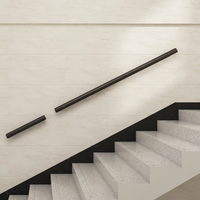 Rampe d'escalier en acier galvanisé à fixation au sol avec éclairage LED intégré, résistante à la rouille, garantie 2 ans pour escaliers et couloirs