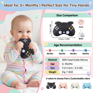 Massaggiagengive in silicone morbido per neonati, senza BPA, a forma di cane, giocattolo da masticare unisex per bambini dai 3 mesi in su - Product Image 2