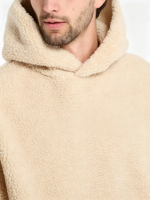 Sweat à capuche épais en polaire sherpa pour homme avec logo personnalisé, col haut, pour le printemps et l'automne