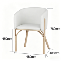 Ensemble de table ronde blanche et de chaises rembourrées gris clair de style nordique, livraison directe d'usine