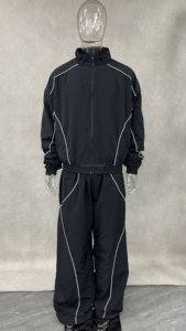 Custom Clothing Manufacture Baggy Piping Windbreaker Sweatsuits 2 Piece Set Lightweight Oversized Plain <strong>Tracksuits</strong> for Men - Product Image 2