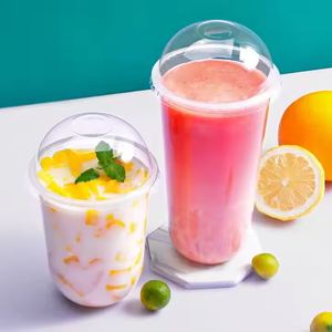 Vasos Desechables Personalizados de Plástico PET con Tapa Transparente en Forma de U para Bebidas Frías para Llevar, Café Helado, Jugo de Limón, Té de Burbujas, Vodka, Leche - Product Image 4