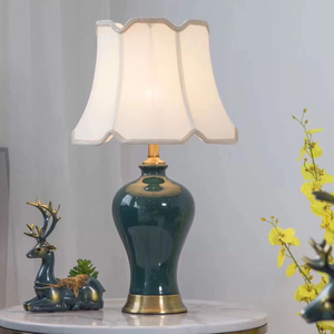 <span class=keywords><strong>Lampe</strong></span> de table personnalisée en céramique verte, style américain simple, chambre à coucher, style chinois, salon européen, hôtel, <span class=keywords><strong>lampe</strong></span> de chevet LED - Product Image 5