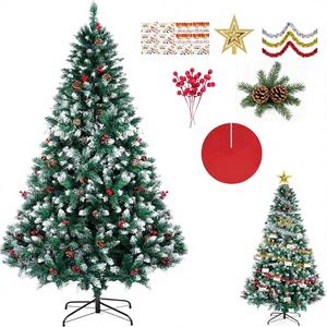 <span class=keywords><strong>Sapin</strong></span> de Noël <span class=keywords><strong>Artificiel</strong></span> Articulé Premium 1,80 m (6FT) en Pin et Abriolac, 1400 Aiguilles, Montage Facile, Comprend 6 Décorations Différentes, Utilisation Intérieur/Extérieur - Product Image 1
