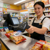 Scanner di Codici a Barre 2D Industriale Zebra LS2208 (SR) |   Scanner ad Alta Velocità 200 Scansioni/Sec per Checkout in Negozi e Logistica