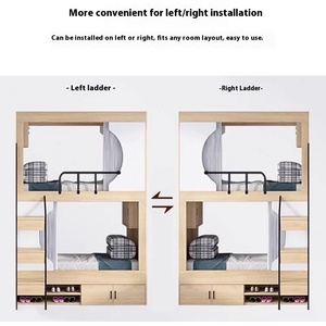 Двухэтажная двухъярусная кровать современного дизайна для хостела Homestay отель школьное общежитие квартира для помещений с ограниченной площадью - Product Image 3