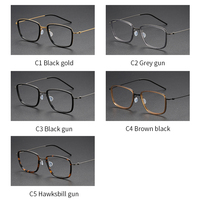 5803 Montura de Gafas Ópticas de Titanio Puro, Montura Completa para Rostros Grandes, para Hombres y Mujeres