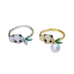 Anillo de Plata de Ley S925 con Incrustaciones de Perlas DIY, Diseño de Girasol y Cuentas Redondas, Tecnología de Engaste de Rodio, 13-14 mm para Mujer - Product Image 4