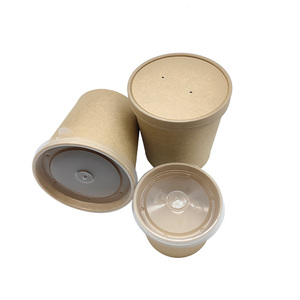Logo personnalisé 500 750 1000 ML jetable alimentaire à emporter boîte à soupe conteneur bols à salade bol <span class=keywords><strong>en</strong></span> papier kraft avec couvercle - Product Image 6