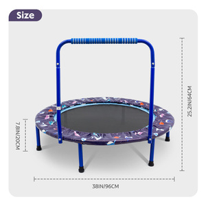Trampolín Redondo Plegable para Interiores y Exteriores, Colchoneta de Salto de 38 Pulgadas, Mini Trampolín para Niños Pequeños con Asa - Product Image 2