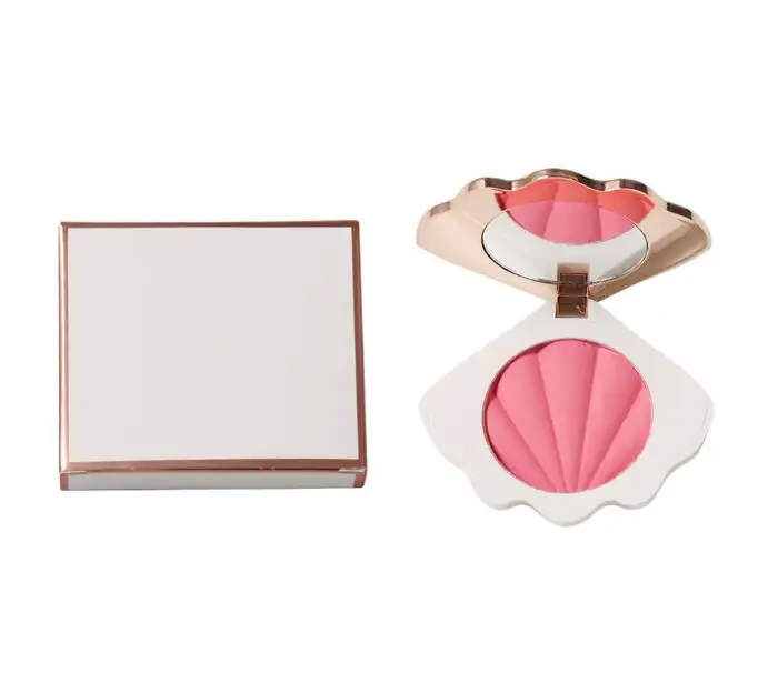 Nenhuma maquiagem logotipo Shell forma Multicolor pó blush Private Label Cosméticos Blush Powder Logotipo personalizado