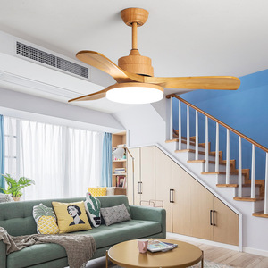 Popular European style modern minimalist bedroom dimming remote control <b>indoor</b> LED 220V wooden ceiling fan - Product Image 5