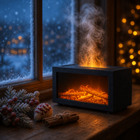 Diffuseur d'huiles essentielles à flamme simulée, lumière colorée, cheminée pour la maison, bureau, mini humidificateur ultrasonique, cadeau de Noël