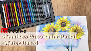 Set pensil warna cat air tanpa kayu dengan timbal larut air 40 warna