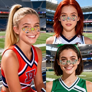 Pegatinas Faciales <span class=keywords><strong>para</strong></span> Días de Partido al por Mayor, Parches de Pecas <span class=keywords><strong>para</strong></span> Fiestas Deportivas, <span class=keywords><strong>Tatuajes</strong></span> <span class=keywords><strong>Temporales</strong></span> Personalizados al por Mayor 2026 - Product Image 2