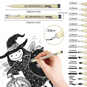 Alta Qualidade Micro Fine Liner Desenho Art Markers Set Multiline Agulha Preta com Ponto Fino para Esboço Detalhada - Product Image 2