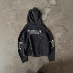 Tuta Sportiva <span class=keywords><strong>in</strong></span> Due Pezzi con Strass, Felpa con Cappuccio Personalizzata, Completo da Jogging Oversize per Uomo con Applicazioni Ricamate - Product Image 3