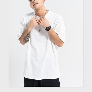 Vêtements imprimés à la demande <span class=keywords><strong>T</strong></span>-shirts noirs surdimensionnés pour hommes Impression personnalisée <span class=keywords><strong>T</strong></span>-shirt de vêtements pour hommes 100% coton - Product Image 2