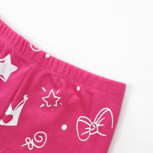 Korean Pink Low Rise Waist Knitted Cotton <strong>Pjs</strong> Size 10 Night Wear Sleepwear Shorts Sets Kids Tales Print <strong>Unicorn</strong> Pajama - Product Image 5