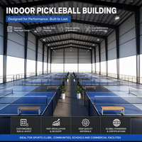Structure en acier pour arène de pickleball intérieure, hauteur de portée libre de 7 m, certifiée EN1090 CE, fournisseur d'usine