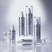 Élégant 2 Oz 20ml 30ml 50ml 100ml 120ml Ensemble d'emballages cosmétiques double couche Bocal en plastique Bouteilles à pompe sans air avec bouchon unique