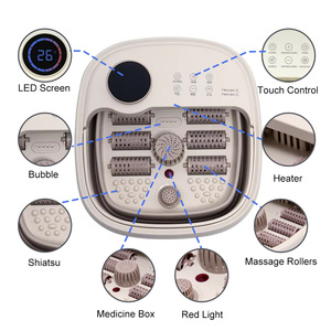 Usine directement vente nouvelle conception pliable pied Spa masseur Portable télécommande chauffage lumière rouge bulle 10L pied - Product Image 2