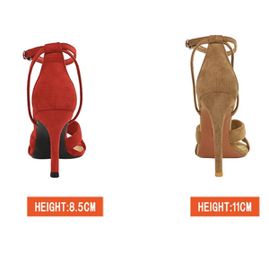 รองเท้าส้นสูงแบบผูกเชือกแฟชั่น Talon Pour Femm รุ่นใหม่ ขนาด 11 ซม./8.5 ซม. สำหรับผู้หญิง - Product Image 5