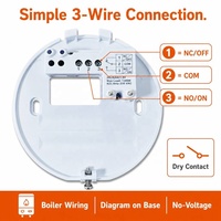Termostato Digital con Cable, Redondo de 93 mm, Interruptor Giratorio de Calefacción y Refrigeración, 7C, Sensor NTC de 2xAA para Sistema de Caldera Doméstica
