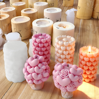Moule à bougie en silicone en forme de cœur J10-546, écologique, décoration de mariage, cire de soja, anniversaire, fiançailles, cadeau de la Saint-Valentin