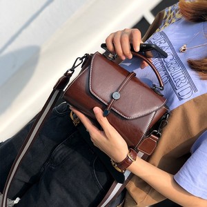Ando Bag Split Cowhide Leather Mini <b>Handbag</b> Women Vintage Top Handle Flap Shoulder Crossbody Bag - Product Image 1