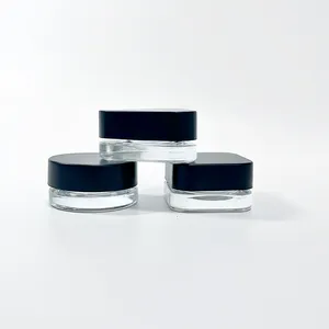 5Ml 9ml 1g 2g 3g 5g White Black Uv Glass Jar Concentrate Container Eye Cream Glass Container With CRC Lid