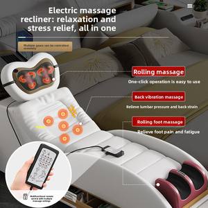 Moderno e minimalista struttura in legno massaggio letto in pelle multifunzionale Tatami letto con deposito grande doppio proiettore di esportazione - Product Image 3