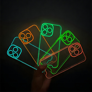 Moda personalizada fluorescente Glow up Mobile Case TPU Luminous Custom Phone Cases para iPhone <span class=keywords><strong>10</strong></span> 11 12 13 14 15 16 17 Pro <span class=keywords><strong>Max</strong></span> - Product Image 2