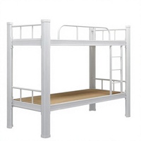 Lit superposé moderne en acier laminé à froid épaissi et robuste, cadre en fer double niveau haut/bas pour dortoir, appartement, chambre à coucher adulte