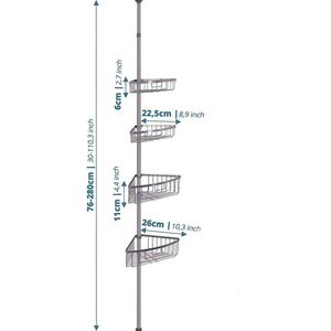 Modern Hotel Wall Mount Telescopic Tension Pole <b>Storage</b> Holders <b>Corner</b> Shelf Shower Caddy Bathroom Rack - Product Image 2