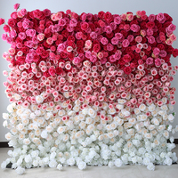 Weiße Rosen-Blumenwand Realistische Dekoration Künstliche Pflanzenwand Künstlicher Hintergrund 2,4m X 2,4m