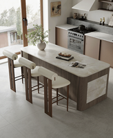 Tabourets de bar modernes Jiuyan pour comptoir d'hôtel, chaises de bar de luxe rembourrées en bois massif pour salle à manger et cuisine, garantie 3 ans