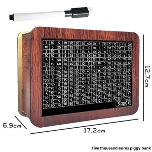 Hucha <span class=keywords><strong>de</strong></span> madera Retro con contador y bolígrafo borrable Euro CFA, caja <span class=keywords><strong>de</strong></span> dinero para billetes, tarros para ahorrar monedas, regalo <span class=keywords><strong>de</strong></span> depósito para niños <span class=keywords><strong>de</strong></span> vacaciones - Product Image 5