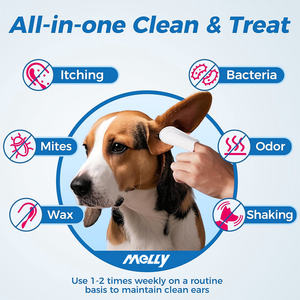 Custom Logo Pearl Pattern Design <span class=keywords><strong>Pet</strong></span> Care Ear Cleaning Finger Wipes Para Cães E Gatos - Product Image 2