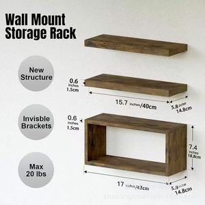 Wall Mounted <b>Bathroom</b> Shelf 3 Tier Rectangular Durable Storage Rack For Toilet Paper Towels And Decor - Product Image 3