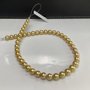 18K <b>Gold</b>-Plated Natural Freshwater Hemp <b>Pearl</b> <b>Necklace</b> Basic Flawless Blue Gray 5-9mm Round Flower Chain - Product Image 4