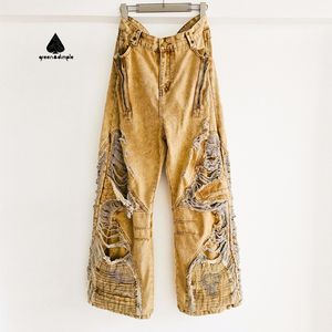 <span class=keywords><strong>Jeans</strong></span> de Mezclilla Boyfriend Extra Grandes Vintage para Mujer, <span class=keywords><strong>Jeans</strong></span> de Pierna Ancha de Alta Calidad, Estilo Hip Hop, <span class=keywords><strong>Jeans</strong></span> de Mezclilla Cruda para Mujer - Product Image 1