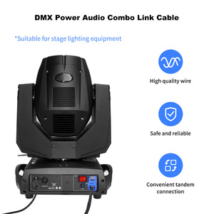 สายเคเบิลคอมบิพาวเวอร์คอนแบบขายส่ง 3 ขา XLR 1ม./1.5ม./2ม./5ม. สายไฮบริดสำหรับเวที ฉนวน PVC ทองแดงตีเกลียว รองรับแรงดันไฟฟ้า 250V สำหรับหัวไฟเคลื่อนที่ - Product Image 2
