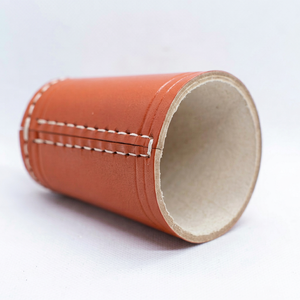Handcrafted Tooling Leather Dice <b>Cup</b> Traditional Pub Game <b>Shaker</b> With Storage Compartment and Custom Logo - Product Image 1