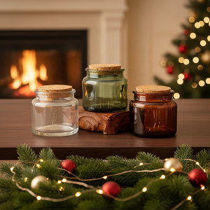 ขวดเทียนแก้วขนาด 100 มล. สีน้ำตาล สีเขียว ใส ทน<span class=keywords><strong>ค</strong></span>วามร้อน ใช้ซ้ำได้ สำหรับตกแต่งบ้านในวันคริสต์มาส - Product Image 2